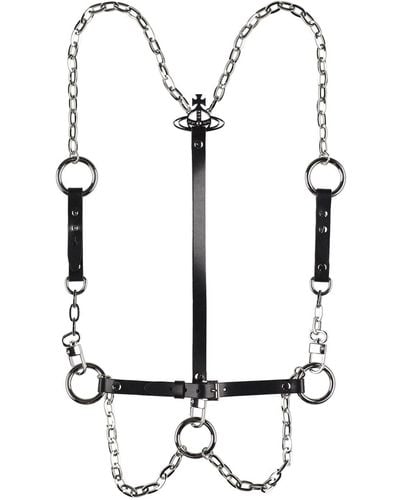 Vivienne Westwood Embellished Chain Belt Harness - White