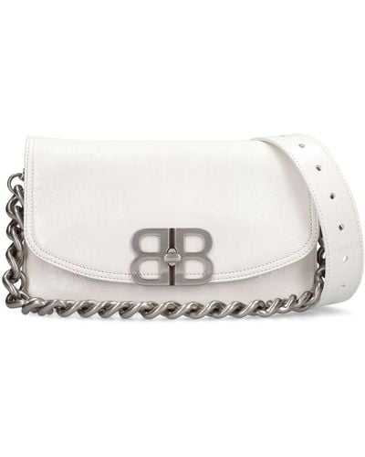 Balenciaga Small Bb Soft Leather Shoulder Bag - Natural