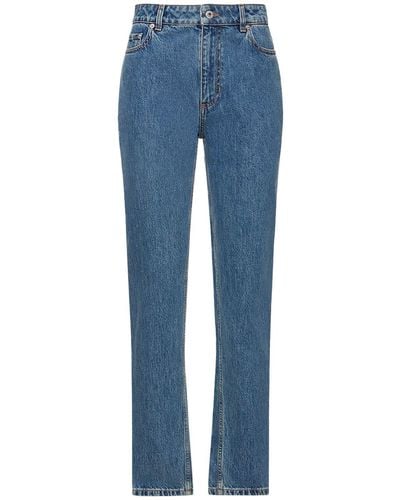 Burberry Jeans vita alta balin in denim di cotone - Blu