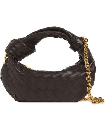 Bottega Veneta Mini Jodie レザートップハンドルバッグ - ブラウン