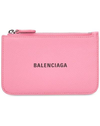 Balenciaga Zipped Leather Coin Purse - Pink