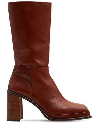 Miista 85mm Abril Leather Boots - Brown