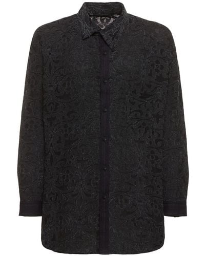 Yohji Yamamoto Hemd Aus Baumwollmischgewebe "a-jq" - Schwarz