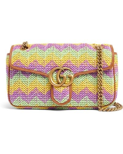 Gucci Small gg Marmont Crochet Shoulder Bag - Gray