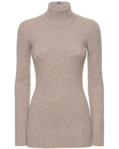 Michael Kors Cashmere Blend Knit Turtleneck Sweater - Brown