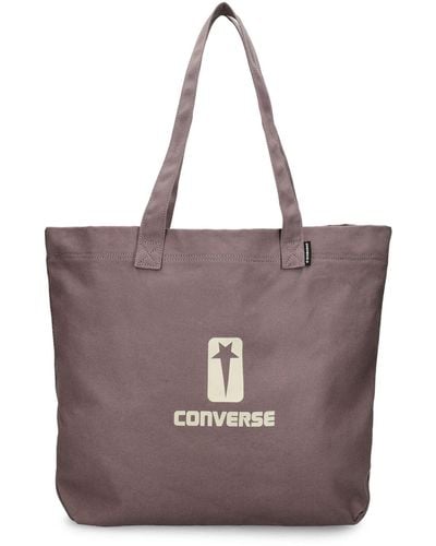 Drkshdw X Converse Converse Logo Cotton Tote Bag - Purple