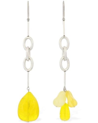 Isabel Marant Delightful Mismatched Pendant Earrings - Yellow