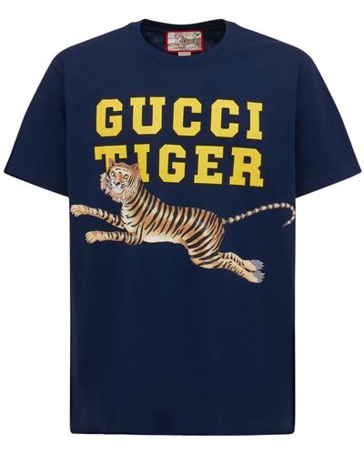 Gucci Tiger コットンtシャツ - ブルー