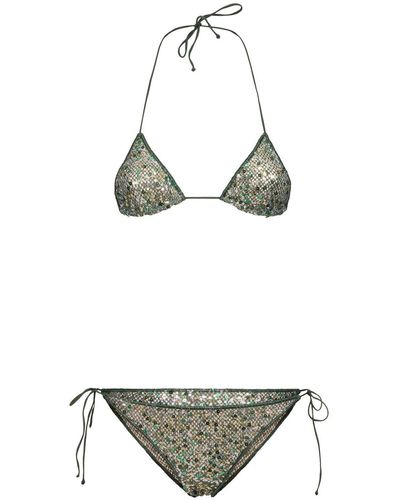 Oséree Verzierter Triangel-bikini - Grün