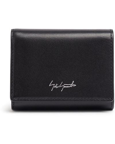 Yohji Yamamoto Trifold Leather Wallet - Black