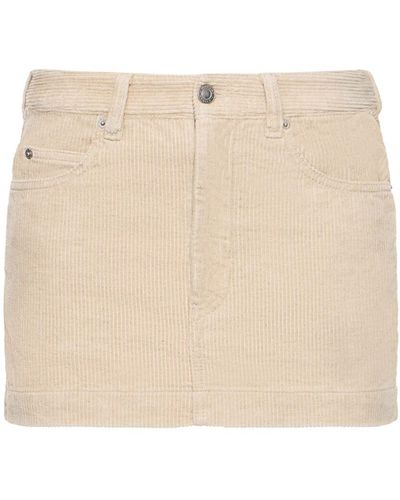 Isabel Marant Rania Corduroy Cotton Linen Mini Skirt - Natural