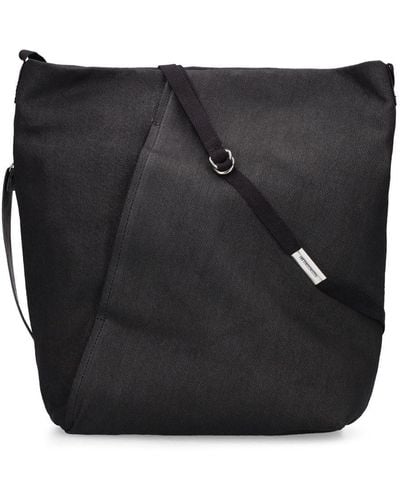 Ann Demeulemeester Borsa myra in cotone cerato - Nero