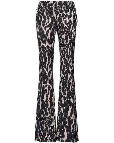 Tom Ford Pantalon évasé à imprimé léopard - Noir