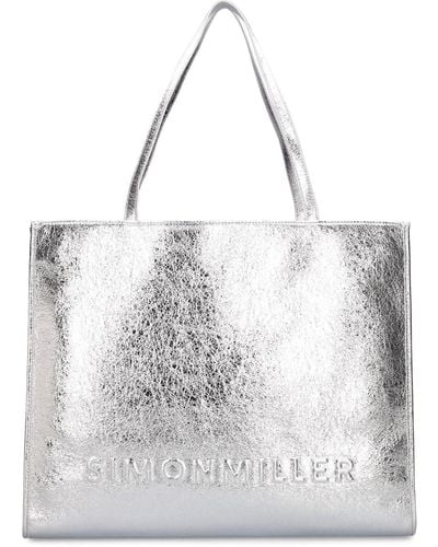 Simon Miller Logo Studio Metallic Tote Bag - White