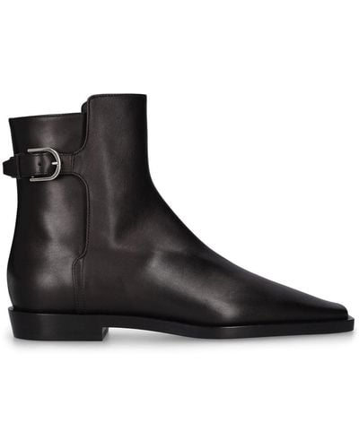 Totême 20Mm The Belted Leather Boots - Black