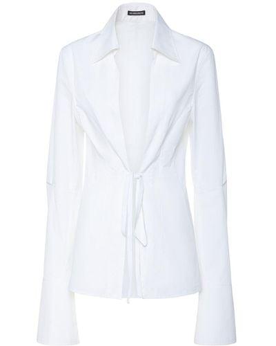 Ann Demeulemeester Camicia linsey in popeline - Bianco