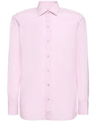 Tom Ford スリムフィットポプリンシャツ - ピンク