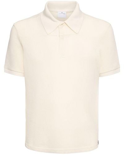 Courreges Polo in mesh con logo - Bianco