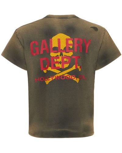 GALLERY DEPT. Cotton Logo Printed Zip T-shirt - Green