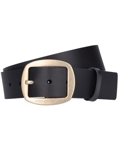 Dolce & Gabbana 4Cm Leather Belt - Black