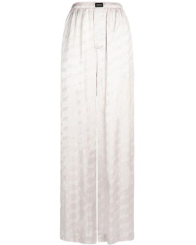 Balenciaga Bb Monogram Jacquard Viscose Pants - White