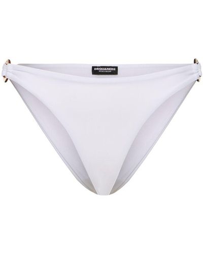 DSquared² Lycra Bikini Bottoms W/ Side Rings - Blue