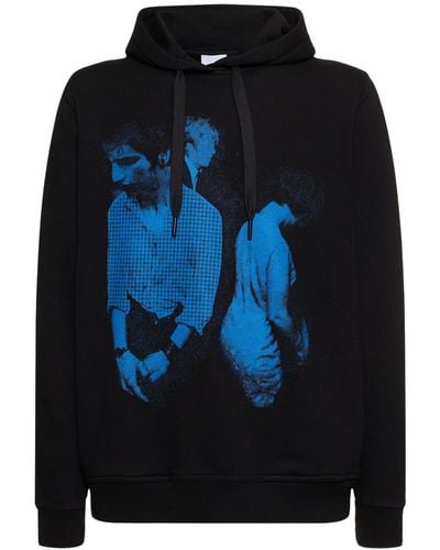 Burberry Hindes Printed Cotton Hoodie - Blue