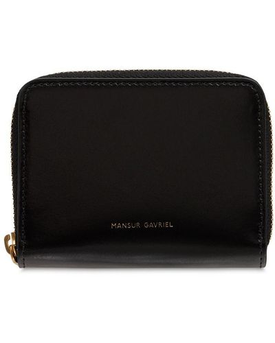 Mansur Gavriel Compact Leather Zip Wallet - Black