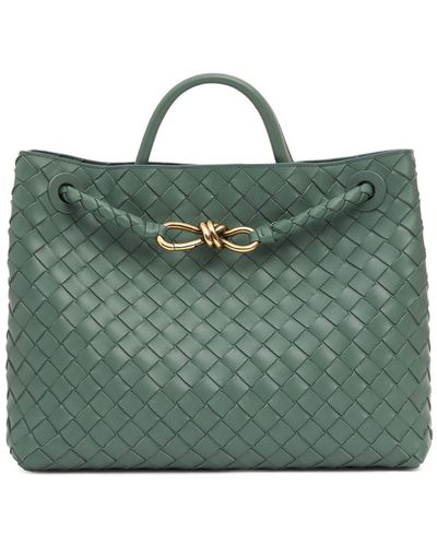 Bottega Veneta Medium Andiamo レザートップハンドルバッグ - グリーン