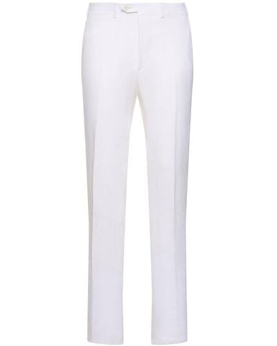 Kiton Linen Pants - White