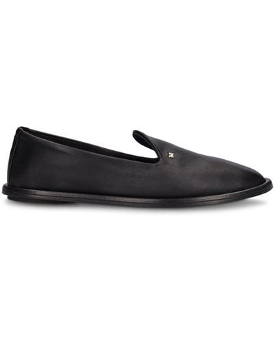 Max Mara 10Mm Leen Leather Flat Shoes - Black