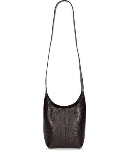 Michael Kors Mini Dede Croc Embossed Hobo Bag - White