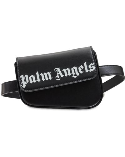 Palm Angels クラッシュレザーベルトバッグ - ブラック