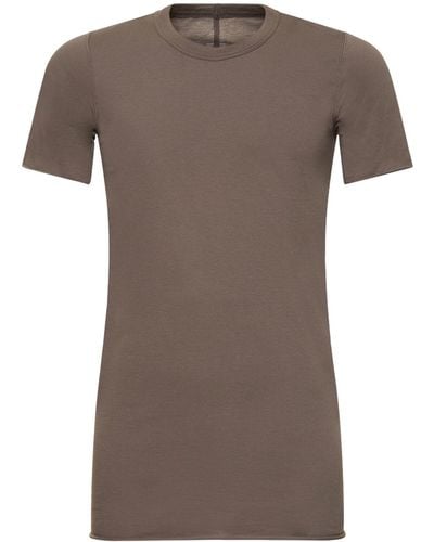 Rick Owens Basic コットンtシャツ - ブラウン