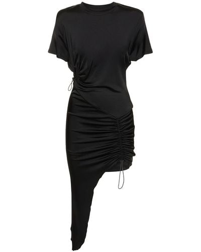 Et Ochs Viscose Jersey Mini Dress W/Drawstrings - Black