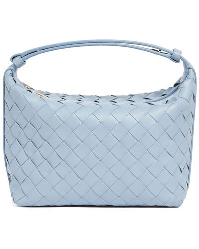 Bottega Veneta Mini Schultertasche Aus Leder "wallace" - Blau