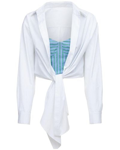 Rosie Assoulin Top E Camicia Ursella In Cotone - Bianco