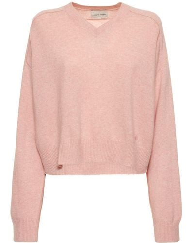 Loulou Studio Emsalo Cashmere V Neck Sweater - Pink