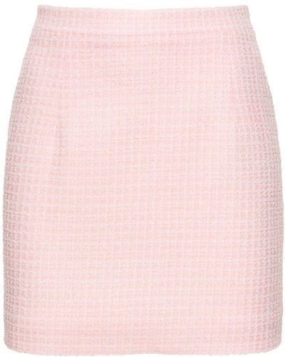 Alessandra Rich Sequined tweed mini skirt - Rosa