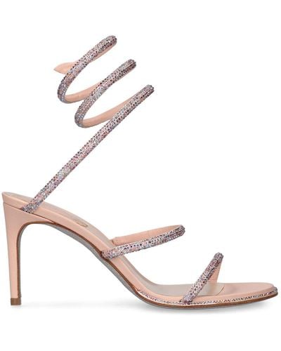 Rene Caovilla 105mm Embellished Leather Sandals - Pink
