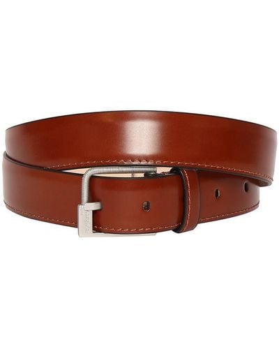 Maison Margiela 30Mm Brushed Calfskin Leather Belt - Brown