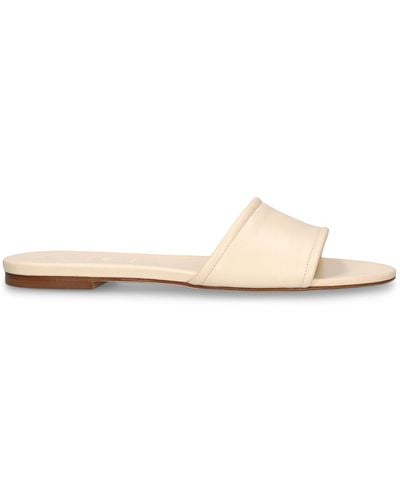 Aeyde 10mm Sumi Flat Leather Slide Sandals - Natural