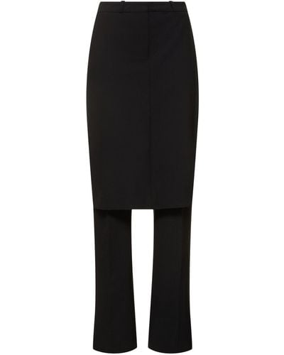 Coperni Tailored Wool Blend Skirt-pants - Black