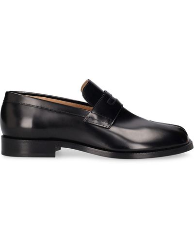 Maison Margiela Brushed Calfskin Leather Tabi Loafers - Black