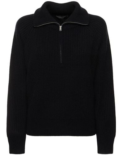 Nili Lotan Garza Half Zip Cashmere Sweater - Black