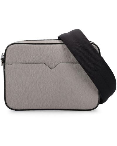 Valextra Small Leather Camera Bag - Gray