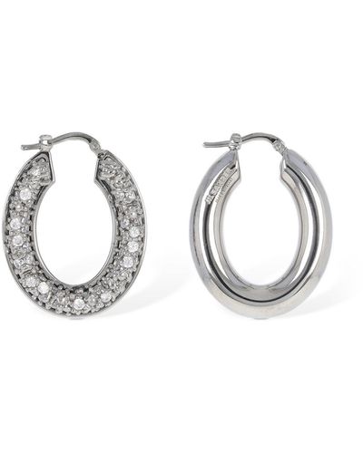 Jil Sander Bc1 Hoop 5 Zircon Earrings - Metallic