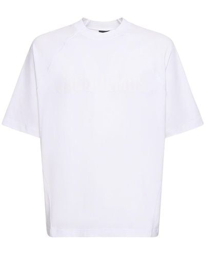 Jacquemus T-shirt Aus Baumwolle "le Tshirt Typo" - Weiß