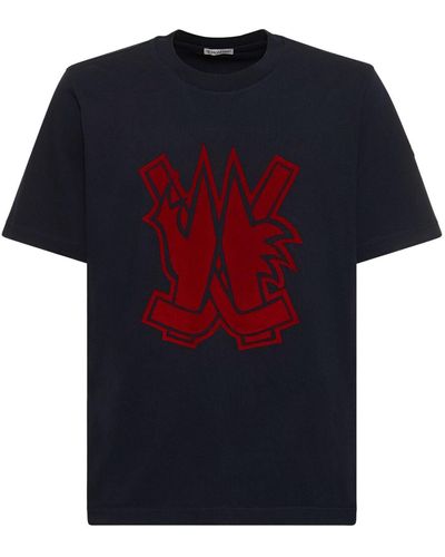 Moncler Logo Patch Cotton Jersey T-Shirt - Black