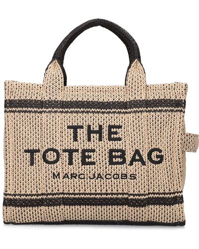Marc Jacobs 'the Straw Jacquard Medium Tote' Shopping Bag - Natural